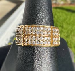 Jewelry 10k solid yellow gold natural diamond 2.00CTW round wedding band Ring sz 9.50