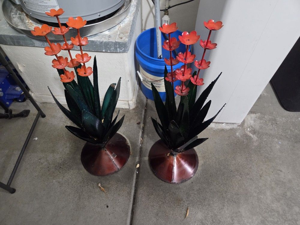 Metal Flowers. Price For Pair.