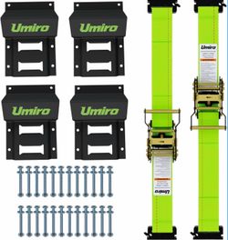 UTV Wheel Chock Tie-Down Kit, 4-Pack 2" x 10' E Track Ratchet Straps, 4,500lb Break Strength, Heavy Duty Trailer Tire Straps for SXS, UTV, ATV, Lawn M