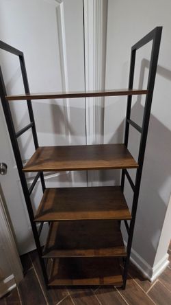 5-Tier Industrial Ladder Bookshelf