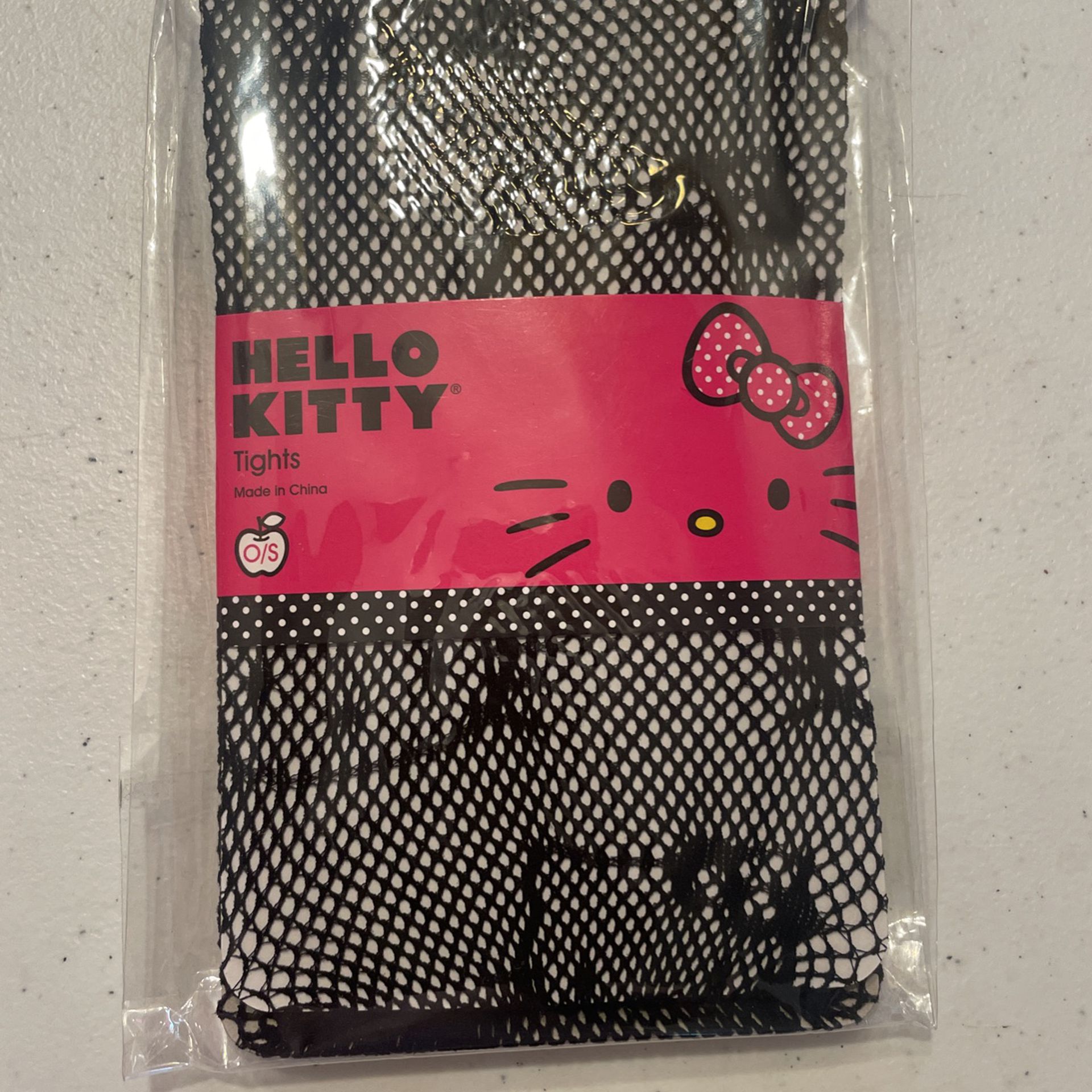 Vintage Hello Kitty Black Fishnet Stockings Tights Pantyhose