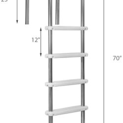  5-Step Swimming Pool Ladder, Non-Slip Steps Ladder for In-Ground Stainless Steel