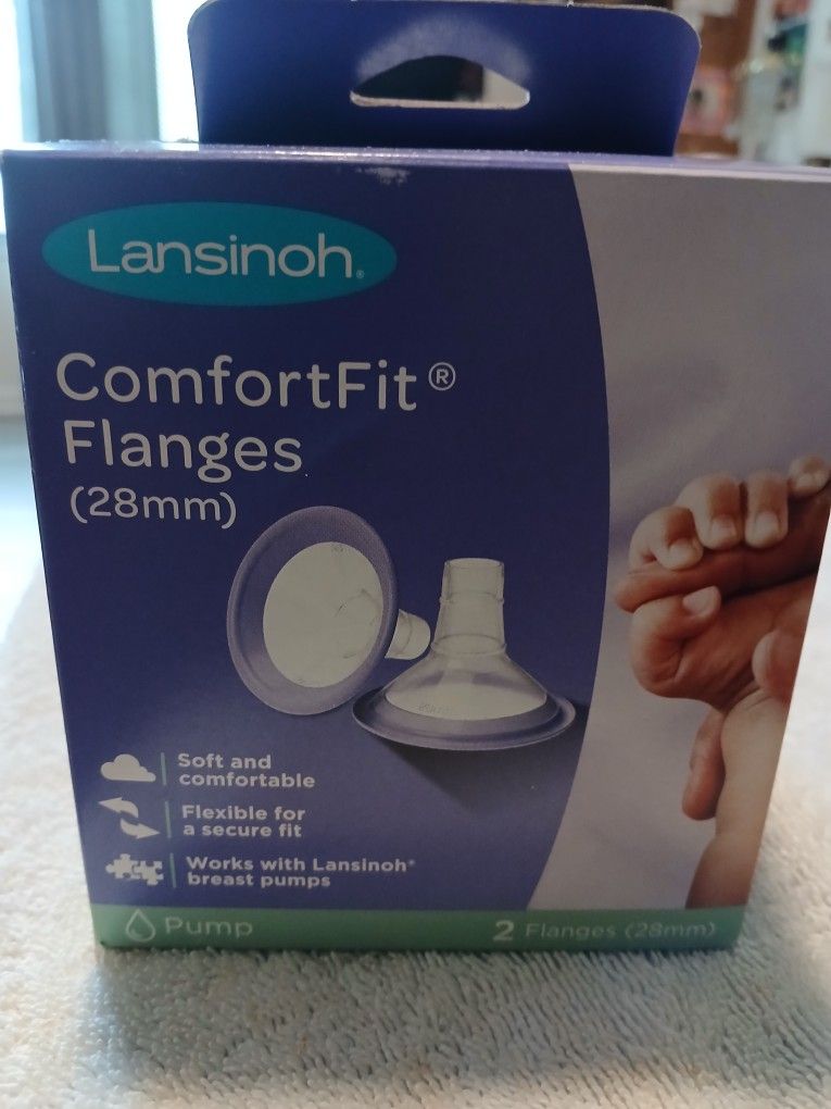 Lansinoh ComfortFit Breast Pump Flanges, Size 28mm, 2 Count