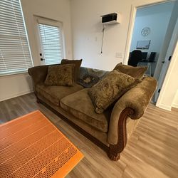 Stenella Antiques Sleigh Design Modern Upholstered Decorator Loveseat