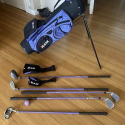 Golf Club Set RAM CRAIGTON Girls JRH 8 Pc. Right Hand Purple 6-12 Years, 4ft 3” & 5ft Tall 5 Clubs