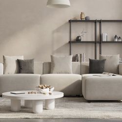 Luxury L-Shaped Upholstery Convertible Modular Sectional Sofa