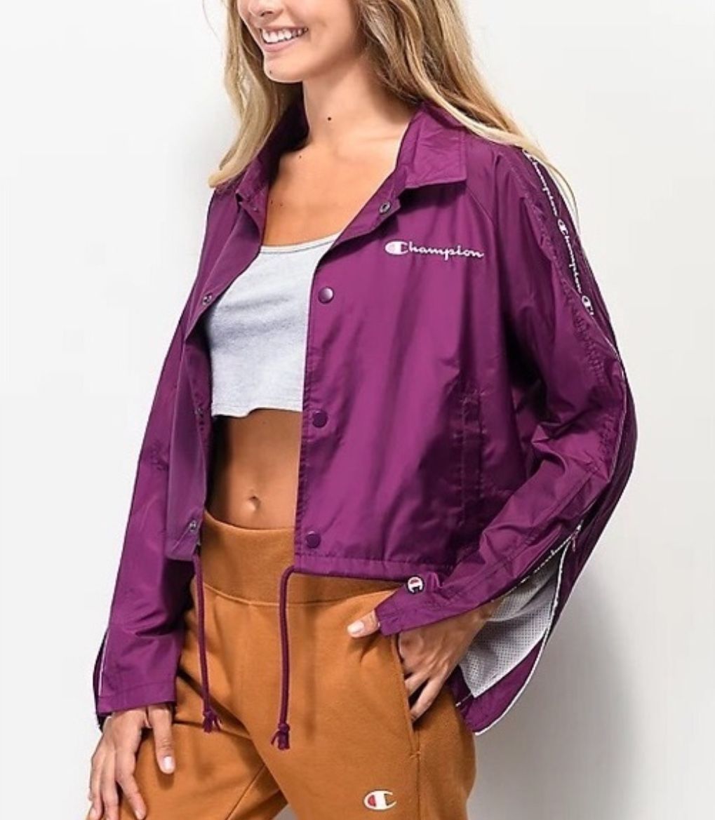 Champion Zipper Tape Crop Coaches Jacket XSMALL