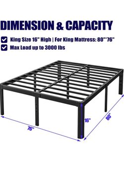 King Size Bed Frame 16 Inch Tall