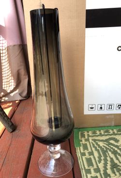 18” tall smoked tealight lamp or vase