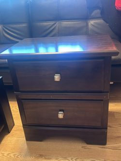 Solid Wood In Dark Brown Night Stand