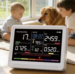 Professional 16-in-1 Air Quality Monitor CO2 PM2.5 Temp Humidity Portable