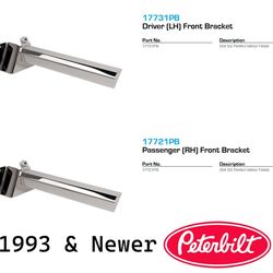 Hogebuilt Fender Brackets LH/RH - 1PB 1993+ Peterbuilt - Mirror Polish Stainless Steel