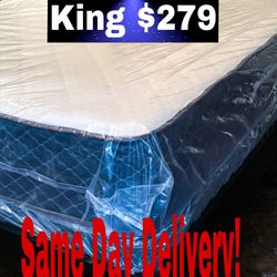 Brand New King Size Plush Mattress And Box Springs/Fast Delivery 