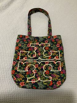Tory Burch Floral Canvas Tote Bag 