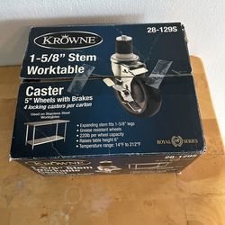 Keene Set Of 4  1 & 5:8 Inch Stem Workable Casters With Expanding Rubber Stem