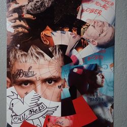 Lil Peep Tribute Collage Canvas Poster Emo Wall Art Room Aesthetic Music Rap 