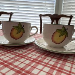 Two New Jumbo Cups And Saucers New !