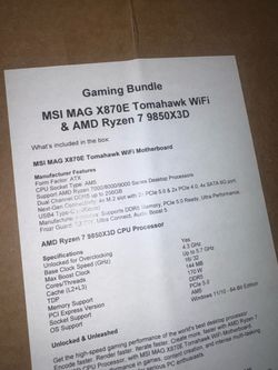 AMD Ryzen 7 9850X3D+ MSI MAG X870E Tomahawk WiFi