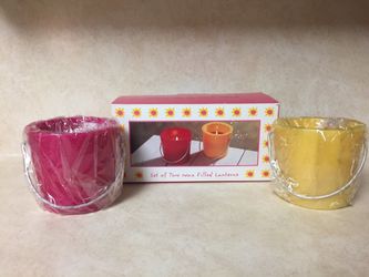 Set of 2 Wax Filled Lantern Candles