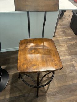 Single Industrial Rustic Swivel Barstool