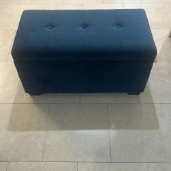 Dark Blue Storage Bench/Ottoman
