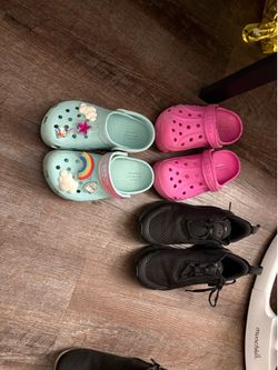 Kids Crocs Clogs Two Pairs Light Blue and Pink