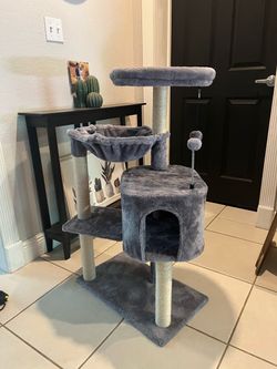 39" Cat Climbing Tree w/ Cave Hammock Scratching Posts