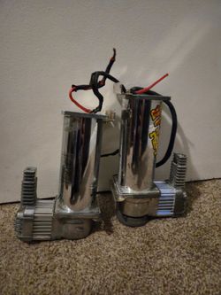 DUAL HIGH PERFORMANCE AIR COMPRESSORS SUSPENSION CHROME 12V CAR TRUCK