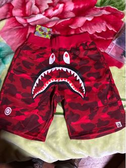 Red Camo Bape shorts Sizes medium Large