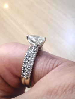 Certified Diamond Engagement Ring with Pear Center Stone