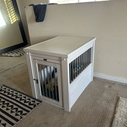 Small Dog Crate – Furniture Style (White) 🐶