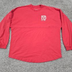 Walt Disney World Spirit Jersey Womens L Pink Long Sleeve Pullover Shirt READ 