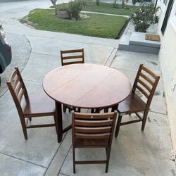 Dining Set Round Table 4 Chairs
