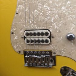 Two Fendee Squire Custom TD Style Yellow And I Custom Black Strat OBO