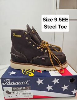 Thorogood Steel Toe Work Boots Size 9.5