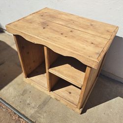 Solid Wood (likely pine) Heavy Duty Shelf Removable Top Excellent Condition!!