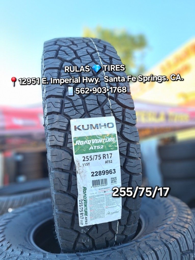 255/75/17 KUMHO ROAD VENTURE AT52 ¤Brand new tires / Llantas nuevas ¤
