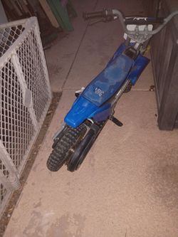 Blue electric dirt bike