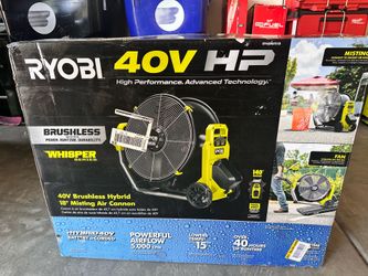 Ryobi 40V HP Brushless Hybrid 18" Misting Air Cannon — Tool Only