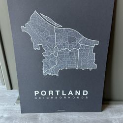 Portland Neighborhoods Art Print - New