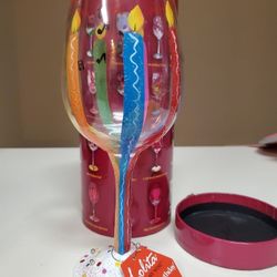 Happy birthday wine glass