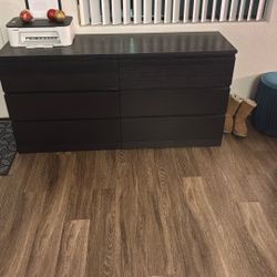 Oak Brown Wooden Dresser 