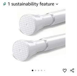 New Tension Curtain Rod 30 to 64 Inch 2Pack White Adjustable Curtain Rods No Drilling Expandable Pressure Spring Tension Curtain Rod 7/8" Spring Loade