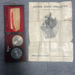 WWII 1944 Jaeger Speed Indicator - NON FUNCTIONAL/ FOR PARTS - REPAIR