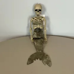 🕷 Mermaid Skeleton Halloween Hanging Jointed Figure Spooky Village