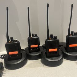 Lot Of 4 Vertex Standard VX-824 UHF 5W Two Way Radios 