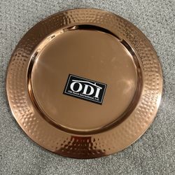 Set of 6 Old Dutch Hammered Copper Plates, 13"