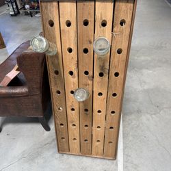 Handmade Rustic Vintage 35 Bottle Wine Rack 48x20