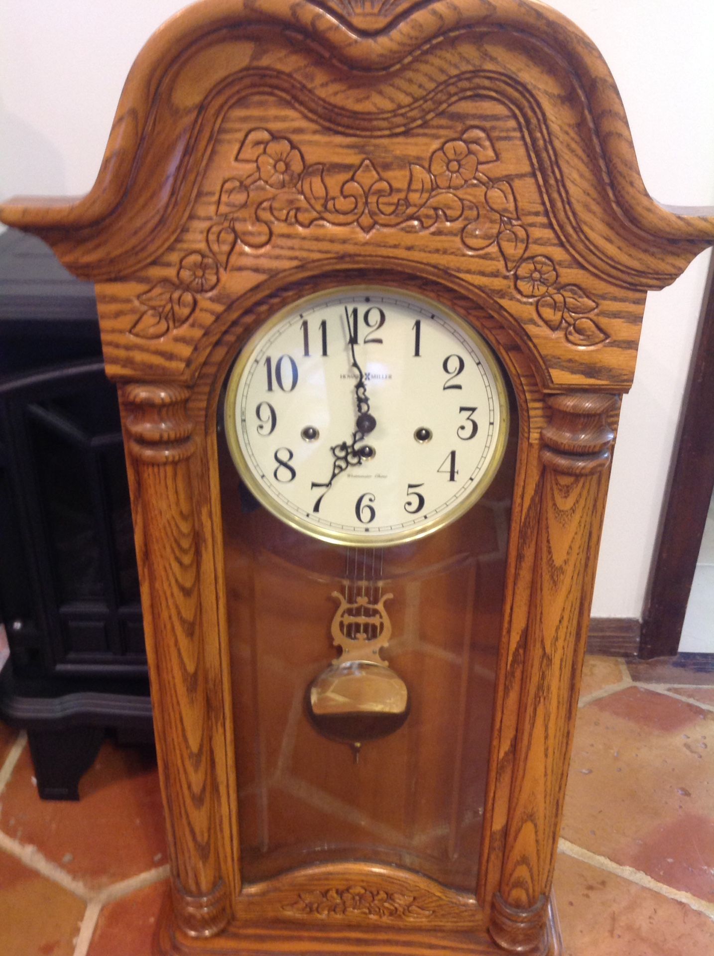 Howard Miller Westminster Chime Wall Clock Oak Model 620-140