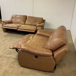 Leather Power Recliner Couch And Loveseat *Free Delivery*